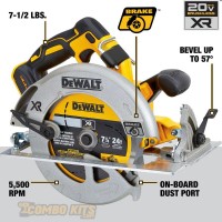 Dewalt Sierra Circular 20v MAX XR brushless 7 1/2 bare